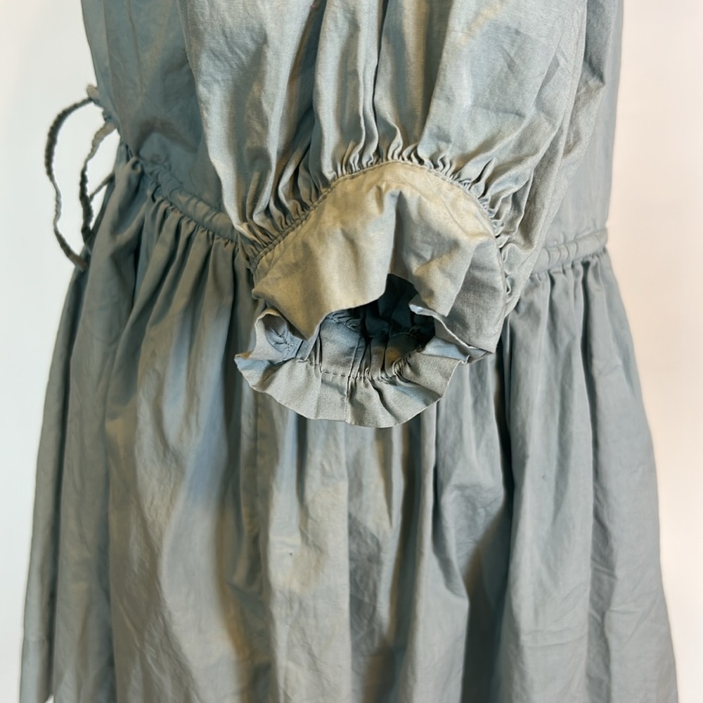 S/W/F | Tranquil Blue Puff Sleeved Drawstring Waist Mini Dress | Small - Picture 10 of 16